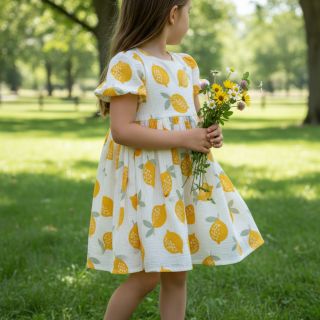 Dupla géz/muszlin Lemons white