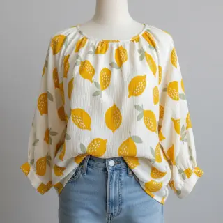 Dupla géz/muszlin Lemons white