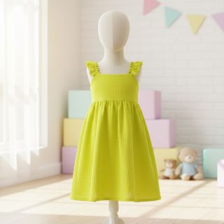 Dupla géz/muszlin NEON YELLOW ORGANIC