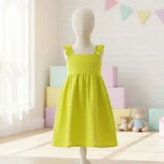 Dupla géz/muszlin NEON YELLOW ORGANIC
