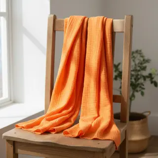 Dupla géz/muszlin NEON ORANGE ORGANIC