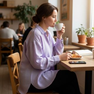 Dupla géz/muszlin bright violet