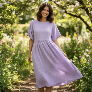 Dupla géz/muszlin bright violet