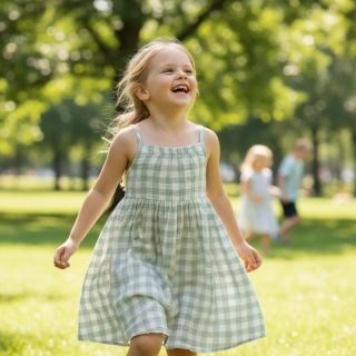 Dupla géz/muszlin Double sided CHECKS MINI nile