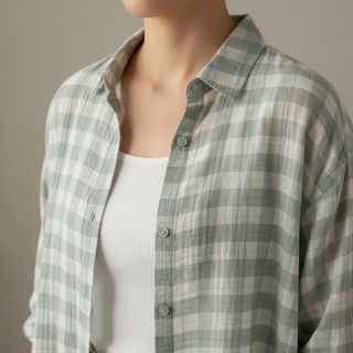 Dupla géz/muszlin Double sided CHECKS MINI nile