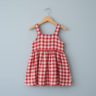 Dupla géz/muszlin Double sided CHECKS MINI red