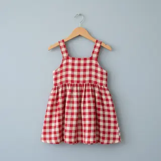 Dupla géz/muszlin Double sided CHECKS MINI red
