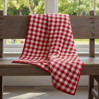 Dupla géz/muszlin Double sided CHECKS MINI red