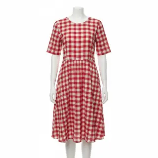 Dupla géz/muszlin Double sided CHECKS MINI red