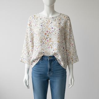 Dupla géz/muszlin Lovely meadow white