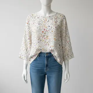 Dupla géz/muszlin Lovely meadow white