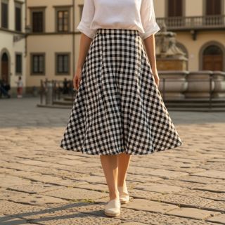 Dupla géz/muszlin Double sided CHECKS MINI black