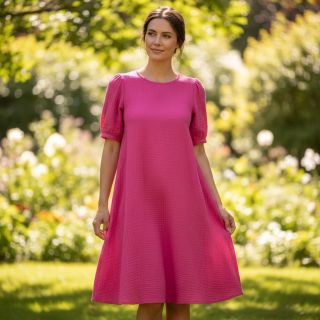 Dupla géz/muszlin fuchsia