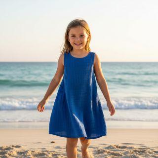 Dupla géz/muszlin cobalt