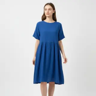Dupla géz/muszlin cobalt ORGANIC