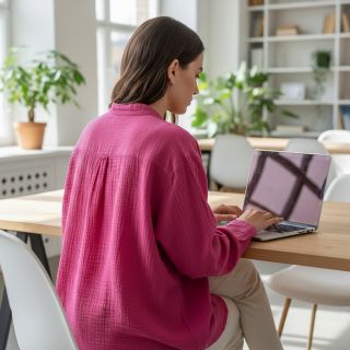 Dupla géz/muszlin fuchsia ORGANIC