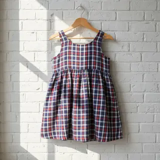 Dupla géz/muszlin Double sided Checks navy
