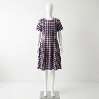 Dupla géz/muszlin Double sided Checks navy