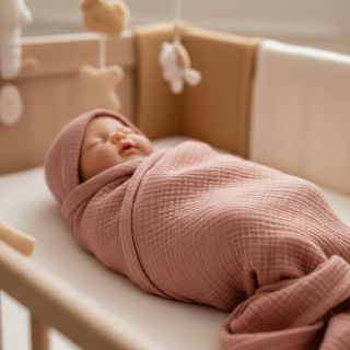 Dupla géz/muszlin blush ORGANIC