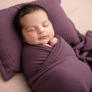 Dupla géz/muszlin aubergine