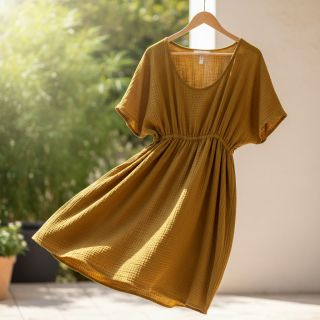 Dupla géz/muszlin ochre