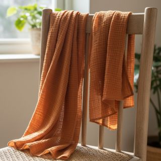 Dupla géz/muszlin brique ORGANIC