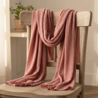 Dupla géz/muszlin mauve ORGANIC