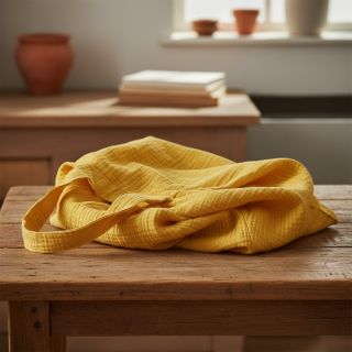 Dupla géz/muszlin soft yellow ORGANIC