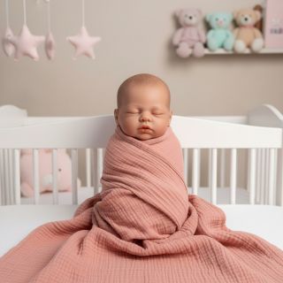 Dupla géz/muszlin soft rose ORGANIC