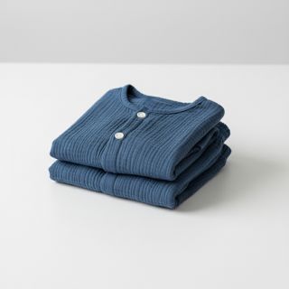 Dupla géz/muszlin indigo