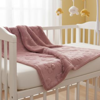 Fleece Paw prints powder pink