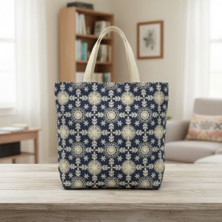 Pamutvászon JEANS EMBROIDERY Niva design B