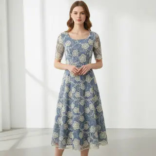 Pamutvászon JEANS EMBROIDERY Flora design D