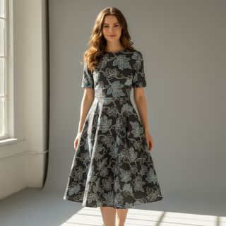 Pamutvászon JEANS EMBROIDERY Lisa design D