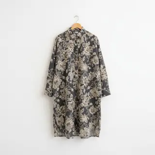 Pamutvászon JEANS EMBROIDERY Bouquet black
