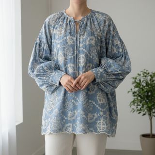 Pamutvászon JEANS Embroidery Buttercup