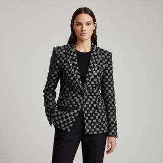 JEANS Check Jacquard BLACK