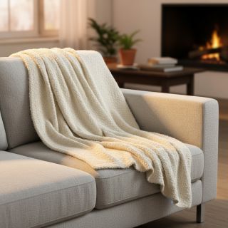 Pulóver anyag Paris bouclé ecru