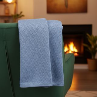 Kötött kelme jacquard Diamond baby blue