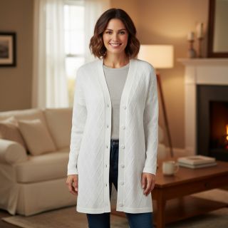 Kötött kelme jacquard Diamond off white