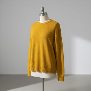 Pulóver anyag BIG KNIT DOT ochre