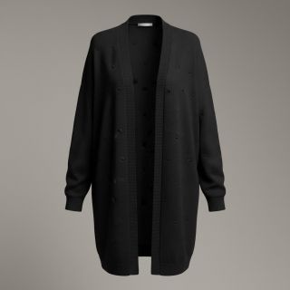 Pulóver anyag BIG KNIT DOT black