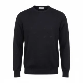 Pulóver anyag BIG KNIT DOT black