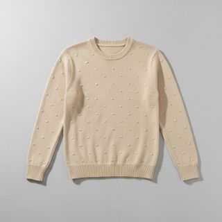 Pulóver anyag BIG KNIT DOT naturals