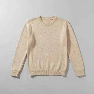 Pulóver anyag BIG KNIT DOT naturals