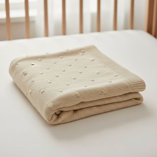 Pulóver anyag BIG KNIT DOT naturals