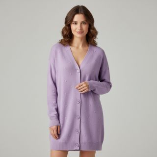 Pulóver anyag BIG KNIT DOT violet