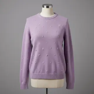 Pulóver anyag BIG KNIT DOT violet