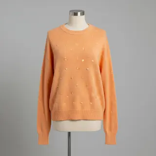 Pulóver anyag BIG KNIT DOT peach