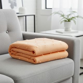 Pulóver anyag BIG KNIT DOT peach